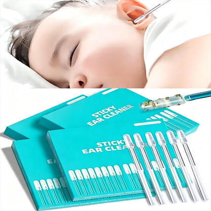 24 PCS Sticky Ear Wax Removal Kit, Disposable Adhesive Ear Cleaner with Dust Cover