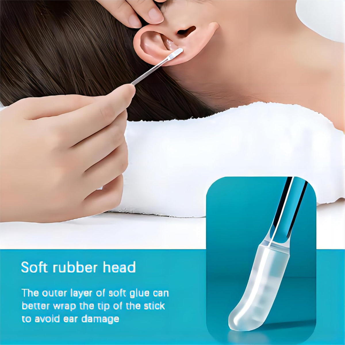 24 PCS Sticky Ear Wax Removal Kit, Disposable Adhesive Ear Cleaner with Dust Cover