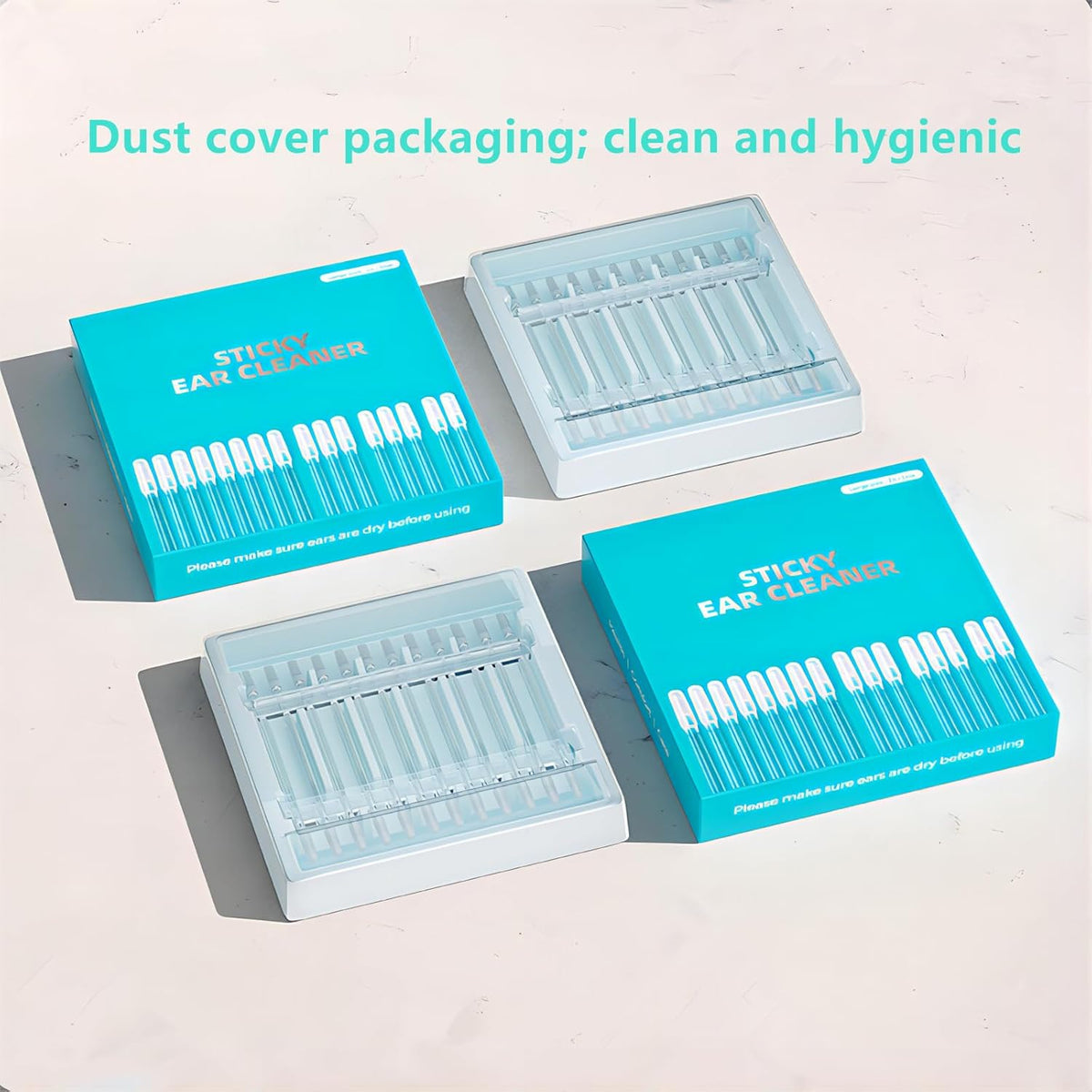 24 PCS Sticky Ear Wax Removal Kit, Disposable Adhesive Ear Cleaner with Dust Cover
